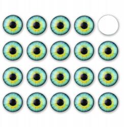 MIXFORM Kaboson Üvegszemek Kézműves, Kerek, Világoszöld, 12x4mm, 20db (13WB31431)