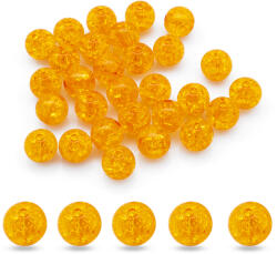 Mixform Crackle akril gyöngyök, aranyszínű, 10 mm, kb. 25g~45db (13WB23896)