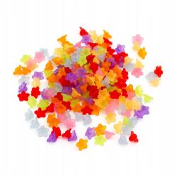 Mixform Akril gyöngyök matt, átlátszó, virág, mix, 10x5mm, 25g~200db (13WB29512)