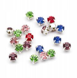 MIXFORM Varrható strasszok kosárban, üveg/réz A-osztály, mix, 3.8x3.8mm, 20db (14WB5941)