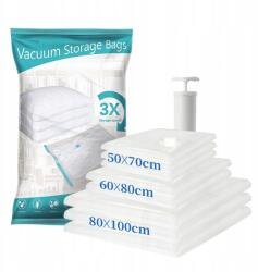 MNLG Vákuumos Ruhazsák Szett 8 Db Pumpa 3 Méret 50-TŐL 100CM-IG (rr1)