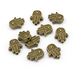 Mixform Fém gyöngyök, Hamsa kéz, Szín: Bronz 12x10x4mm 10db (13WB15257)