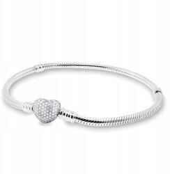 Larezo Ezüst moduláris karkötő 17cm szív cirkóniákkal Ezüst 925 (branzoletka białe cyrkonie charms modułowa)