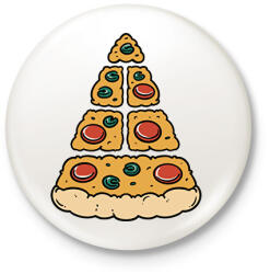 printfashion Pizza karácsonyfa - Kitűző, hűtőmágnes - Fehér (17843912)