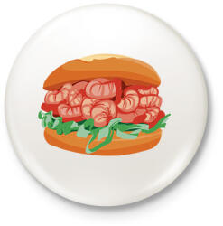 printfashion Garnélarákos szendvics - Kitűző, hűtőmágnes - Fehér (17847961)