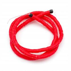 Mixform Heishi Kézzel készített Öko Polimer Agyag Gyöngyök, Piros, 3x1mm, 375db/40cm (13WB29924)
