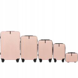 Wings 5 db-os utazó bőrönd szett Wings Swan Pink tágas kemény poggyász szett (5905947762644)