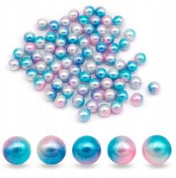 Mixform Golyók Akril Gyöngyök Szivárvány Színátmenetes, 8mm Lyuk nélküli, 20g~75db (13WB31413)