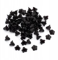 Mixform Akril gyöngyök Virág matt fekete 14x10mm, 25g~65db (13WB14248)