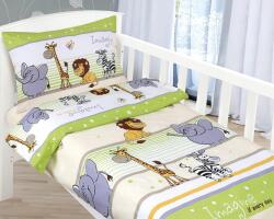 BellaTEX Babaágynemű Safari Green kiságyba, sima pamut, 90x135cm +… (5137)