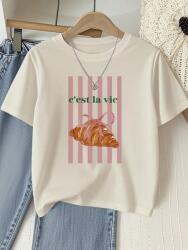 Shein nyomott mintás póló, Size 36, pamut, többszínű