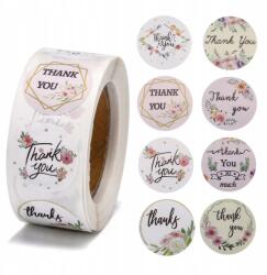  Matricák Címke "Thank you" Kraft papír Többszínű 25mm, 500db/tekercs