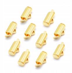 Tubusvégek, kézműves, sárgaréz, aranyozás 18K, 9x5.5x4mm, 10 db (13WB29650)