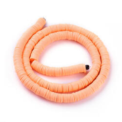 Mixform Heishi Handmade Polimer Öko Agyag gyöngyök, korong, 6x1mm, 345db/40cm/szál (13WB29970)