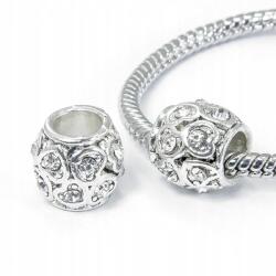 Mixform Moduláris fém gyöngyök cirkóniákkal, antik ezüst 10? 9.5mm, 2db (14WB7425)