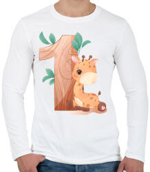 printfashion 1 éves Zsiráf - Férfi hosszú ujjú póló - Fehér (17757471)