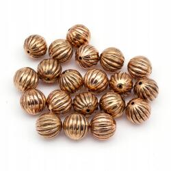 Mixform Műanyag Ccb gyöngyök, kerek, bordázott, réz, 12mm, 20 db (13WB30366)