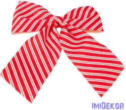  Piros-fehér csíkos masni, 28 x 34cm