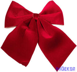  Bordázott bársony masni, 28 x 34cm - Piros