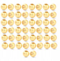 Mixform Sárgaréz gyöngyök matt tartós aranyozott 18K, 3mm, 50 db (13WB28263)