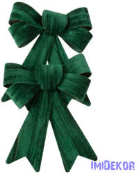 Bársony masni készlet, 15 x 17cm, 2db. - Sötétzöld