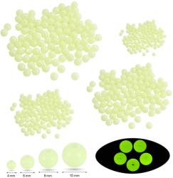 Mixform Fluoreszkáló akril gyöngyök, kerek, 4mm/6mm/8mm/10mm, 400db/szett (13WB31752)