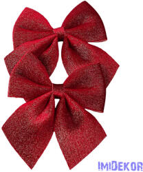 Csillogó bársony masni készlet, 12 x 13cm, 2db. - Bordó