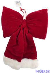  Ajtó masni - Piros fehér szörmés végű 20 cm