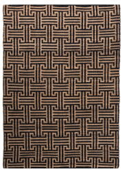 Flair Rugs Fekete-natúr színű kézi szövésű jutakeverék szőnyeg 200x290 cm Meander Jute - Flair Rugs