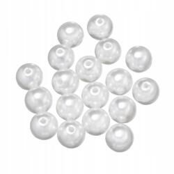 Mixform Gyöngyök Gyöngy, Abs műanyag, fényes, kerek, fehér, 12mm, 25g~25db (13WB14388)