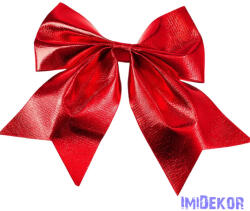  Fényes piros színű masni, 20 x 24cm