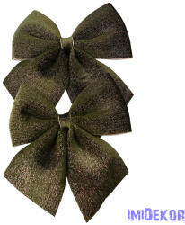  Csillogó bársony masni készlet, 12 x 13cm, 2db. - Zöld