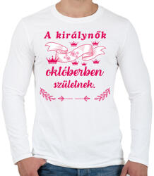 printfashion Szülinap királynők okt pink - Férfi hosszú ujjú póló - Fehér (17742469)