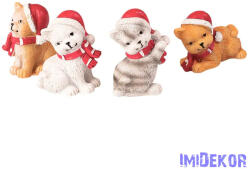  Kiscicás dísz szett 4db, 3, 5 x 5 x 3cm, polirezin