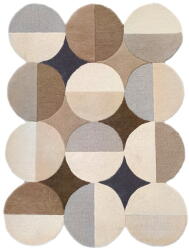 Flair Rugs Szürkésbézs kézi szövésű gyapjú szőnyeg 160x230 cm Mia Ellipse - Flair Rugs