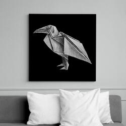printfashion Origami holló - Vászonkép - Fekete (17797114)