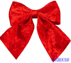  Fényes bársony masni, 20 x 24cm - Piros