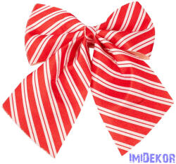  Piros-fehér csíkos masni, 20 x 24cm