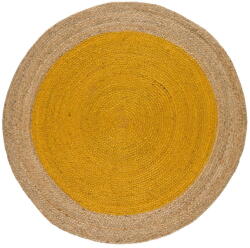 Universal Mustársárga-natúr színű kerek szőnyeg ø 120 cm Mahon - Universal