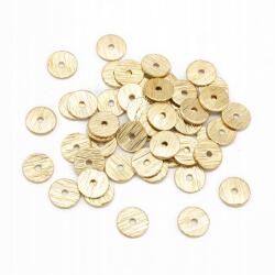 MIXFORM Távtartó gyöngyök Heishi korong tartós bevonat arany 6x0.5mm 50db (13WB31010)