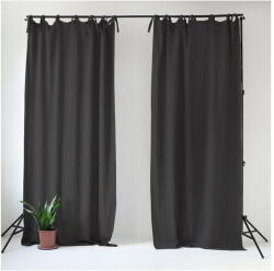 Linen Tales Night Time sötétszürke középen elhúzható vászonfüggöny, 250 x 140 cm - Linen Tales