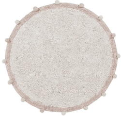 Lorena Canals Krémszínű mosható kézi szövésű pamut gyerek szőnyeg ø120 cm Bubbly Vintage Nude - Lorena Canals