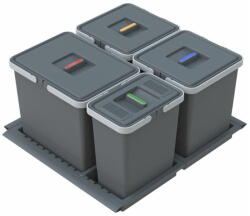 Elletipi Műanyag szemetes szelektív hulladékhoz/beépíthető 15 + 10 + 10 + 6 l Metropolis - Elletipi