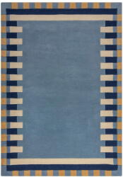 Flair Rugs Kék kézi szövésű gyapjú szőnyeg 200x290 cm Kai Wool Border - Flair Rugs