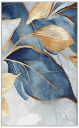 Mila Home Kék-aranyszínű mosható szőnyeg 80x150 cm Golden Leaves - Mila Home