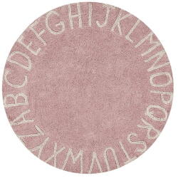 Lorena Canals Világos rózsaszín mosható kézi szövésű pamut gyerek szőnyeg ø150 cm ABC Vintage Nude - Lorena Canals