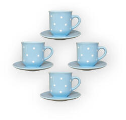 BögreManufaktúra Kévés bögre kistányérral négyes készlet pasztell kék