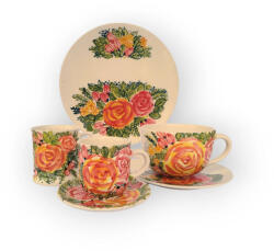 BögreManufaktúra Virágos reggeliző nagy szett FL001 - rózsa minta