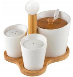 Florina Cukortartó Sószóró Szett Florina Adria Porcelán Fehér (2C9114)