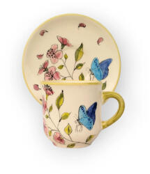 BögreManufaktúra Tavaszi pillangós kávés bögre és kistányér